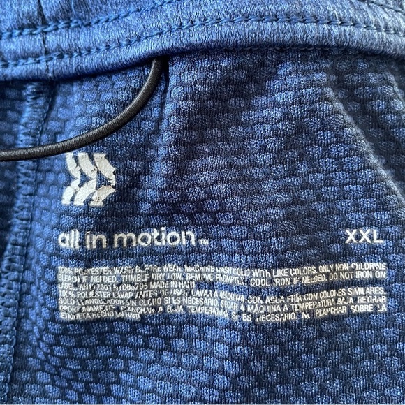 ALL IN MOTION Men's Shorts Size XXL Blue Color Elastic Waistband With Drawstring - Picture 3 of 7